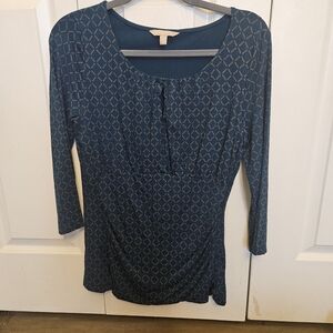 Banana Republic Blue Patterned Blouse